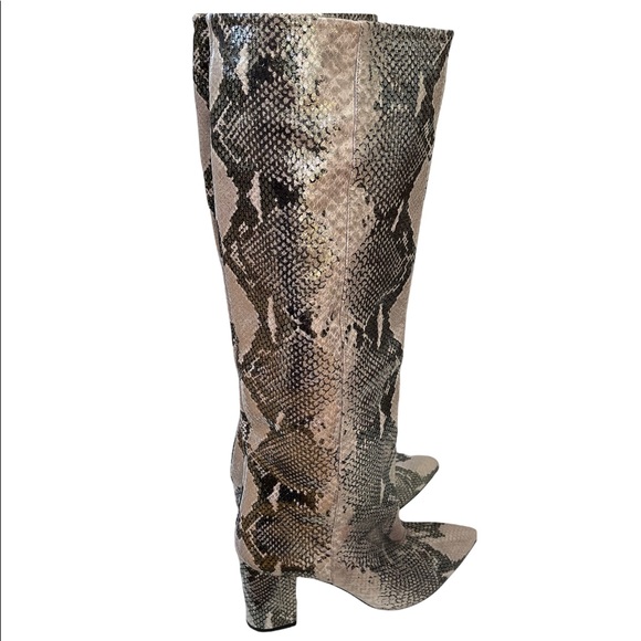 ***SOLD*** Paris Texas | Gold and Black Block Heel High Metallic Boots - Picture 5 of 15